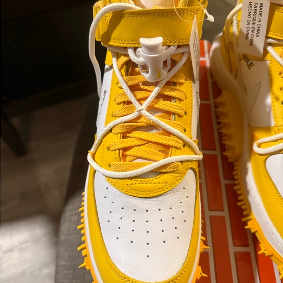 Kids Yellow and White High-Top Sneakers - Picture 3 of 11